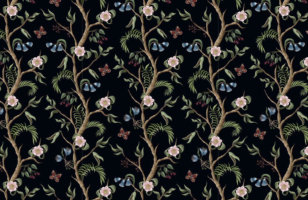 black-peony-wallpaper-design