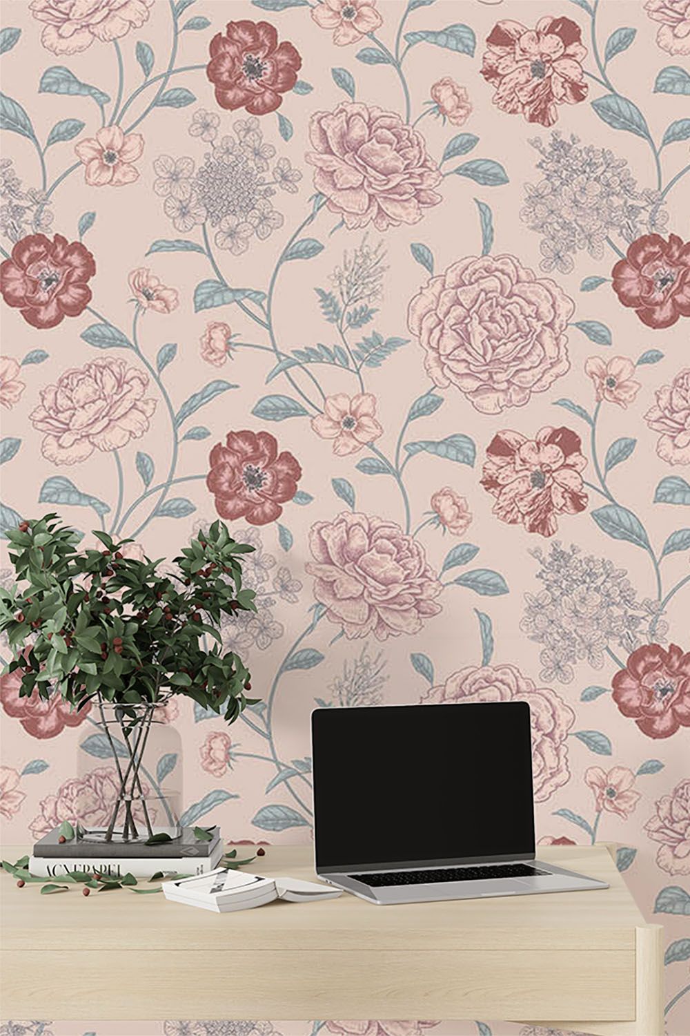flower-and-leaf-wallpaper-on-high-wall