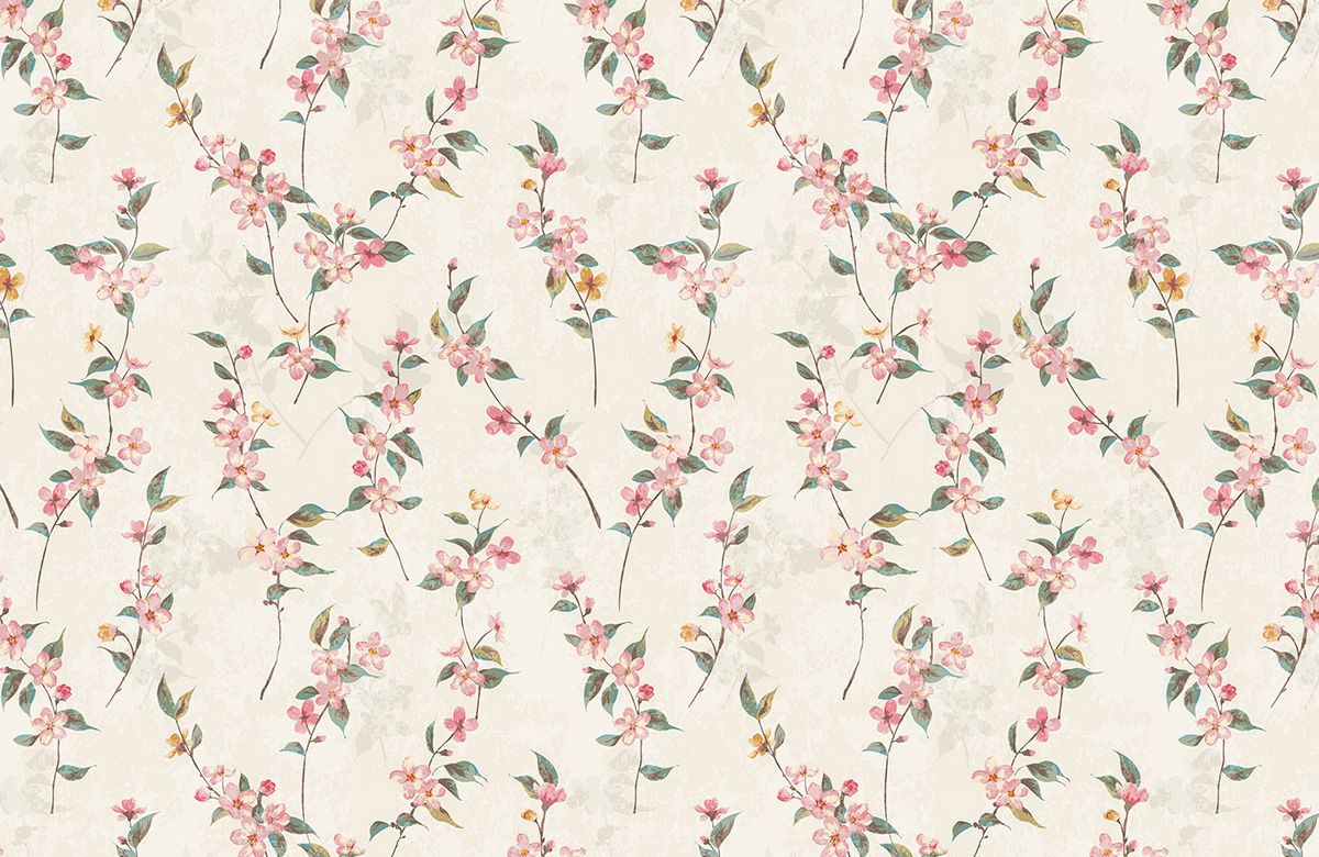 beige-lily-design-Singular design large mural-roll