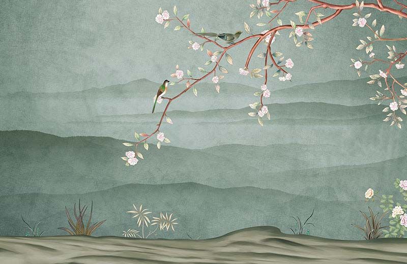 green-chinoiserie-birds-leaves-watercolour-wallpaper-wallpaper-full-view