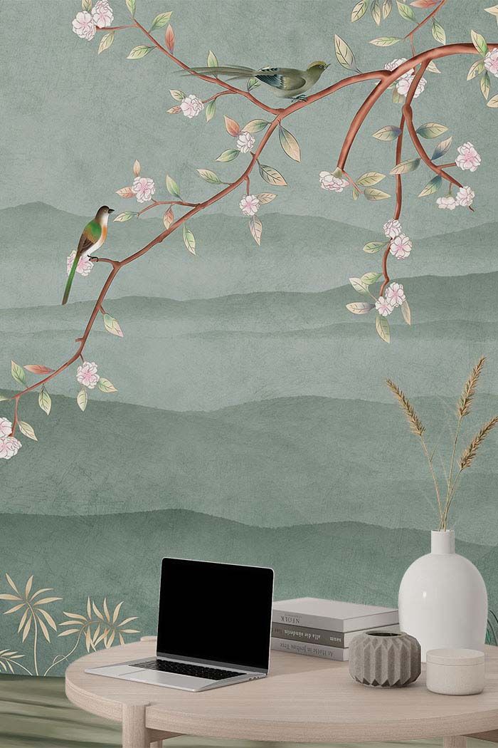 green-chinoiserie-birds-leaves-watercolour-wallpaper-wallpaper-detailed