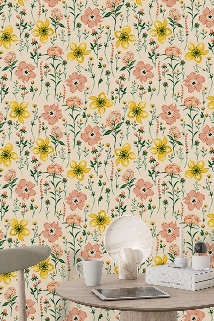 yellow-flower-wallpaper-for-walls-on-high-wall