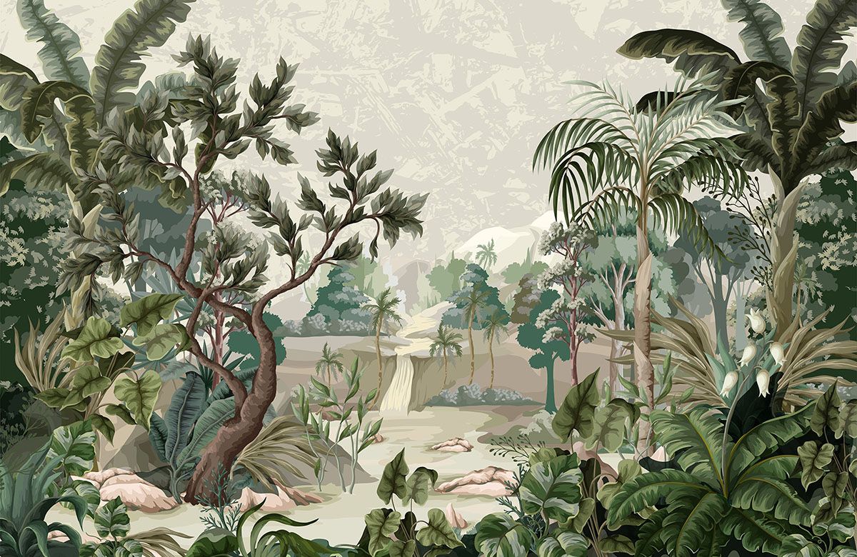 green-forest-design-Singular design large mural-roll