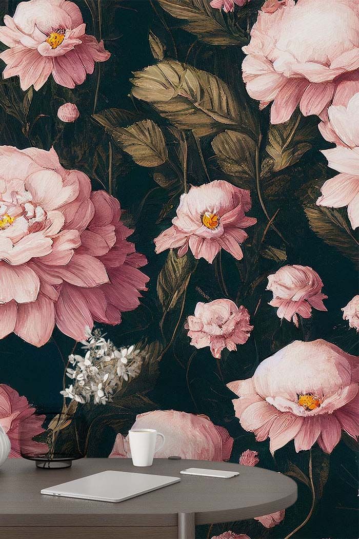 pink-flower-wallpaper-for-walls-on-high-wall