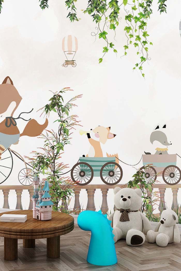 cream-animals-cycling-kids-room-wallpaper-wallpaper-detailed