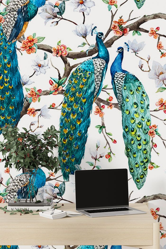 indian-peacock-wallpaper-tall-wall