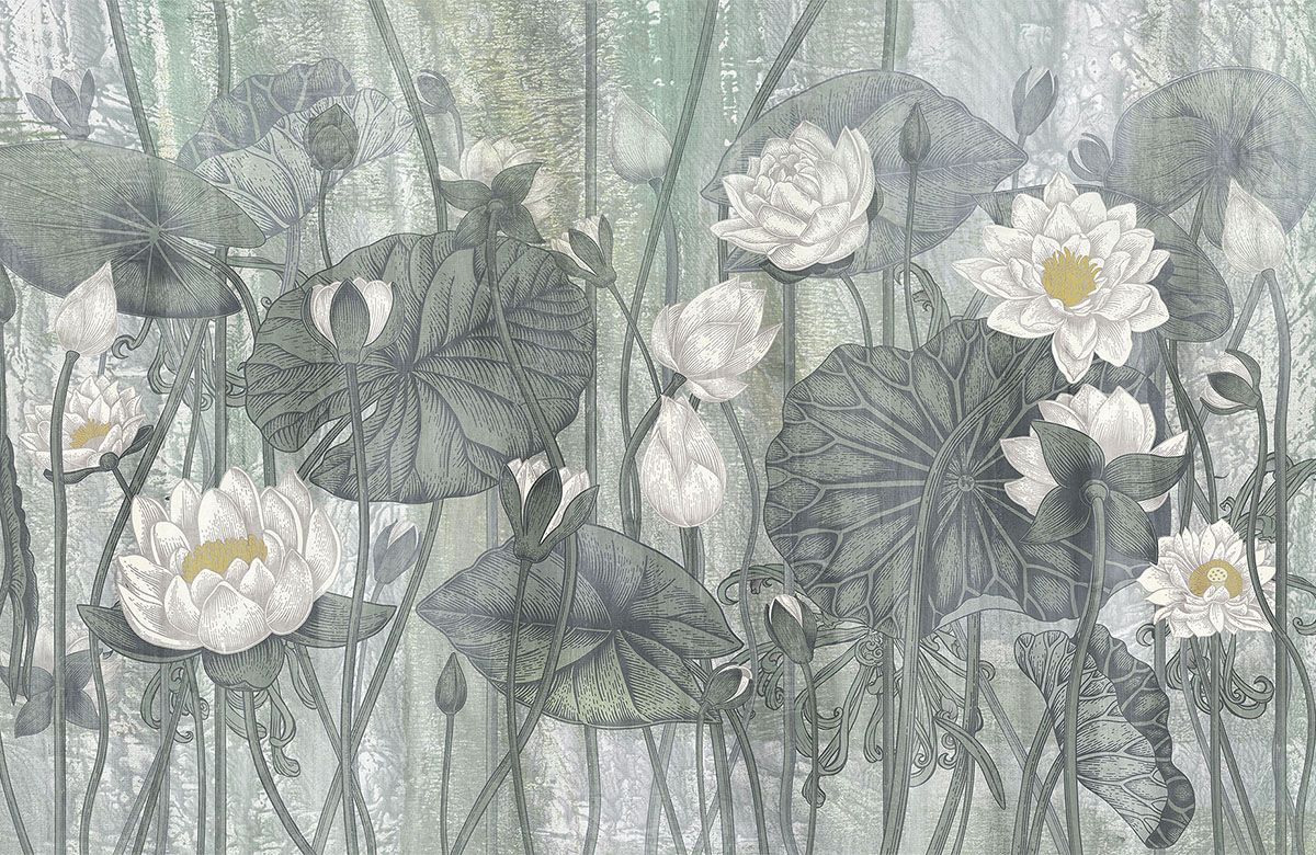 grey-floral-art-wallpaper-view