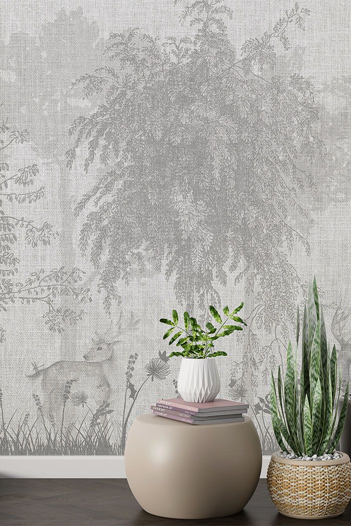 cozy-forest-deer-monochrome-wallpaper-tall-view
