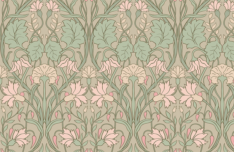 green-damask-wallpaper-design
