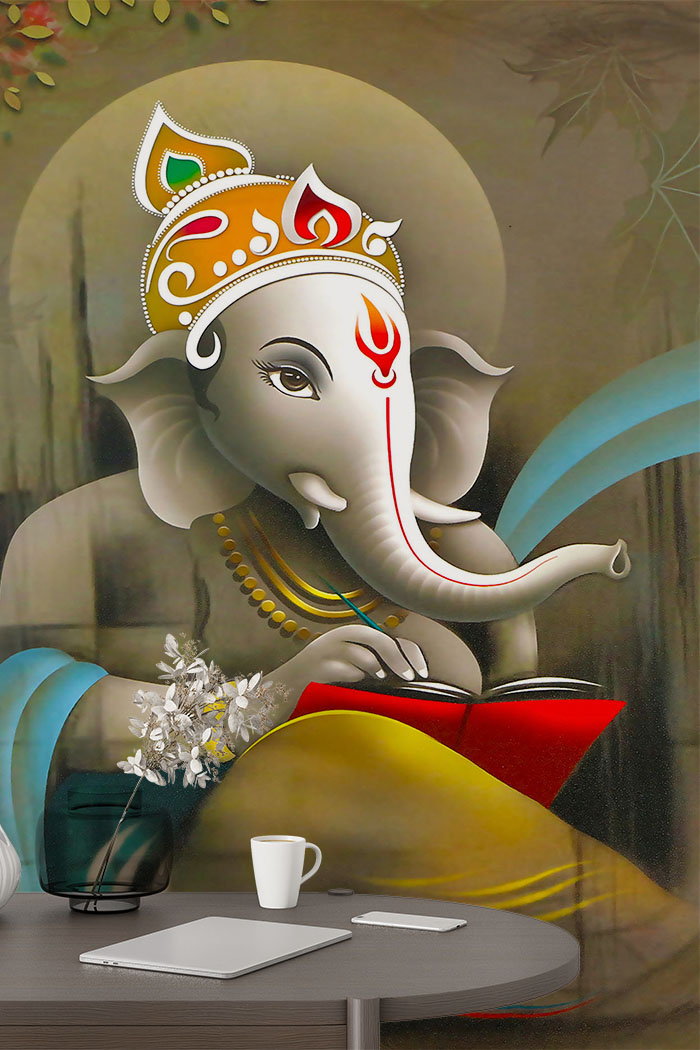 ganpati-in-temple-wallpaper-for-home-tall-wall
