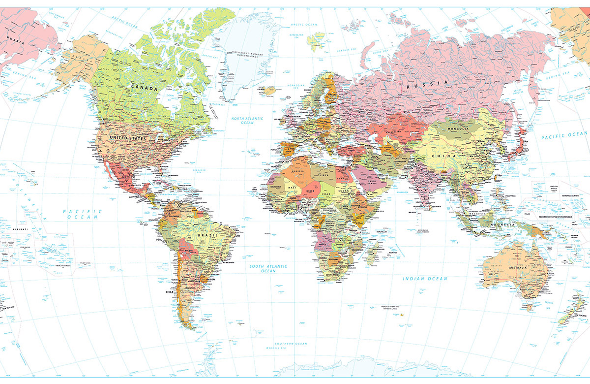 white-map-design-Singular design large mural