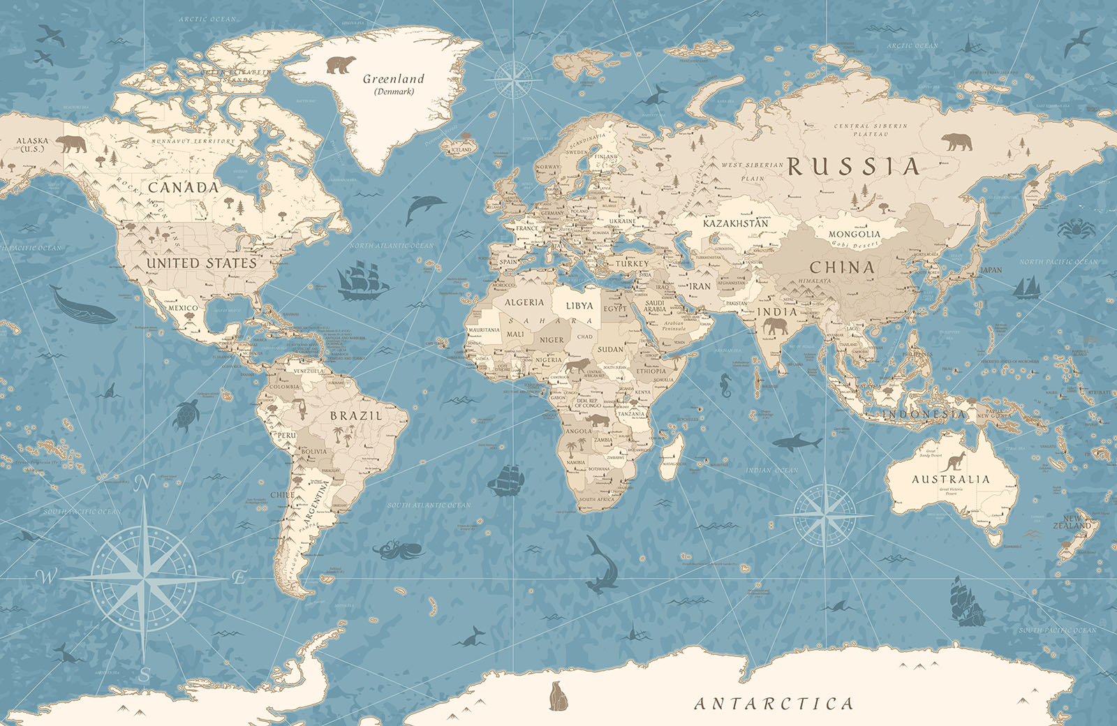 blue-beige-travellers-world-map-wallpaper-wallpaper-design
