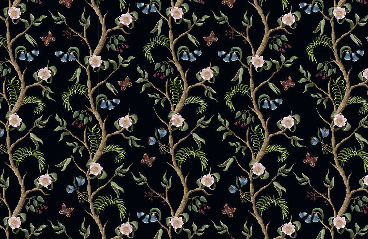 black-peony-wallpaper-design