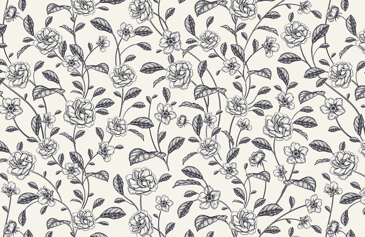 floral-sketch-wallpaper-design