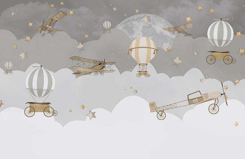grey-kids-clouds-balloons-cart-wallpaper-wallpaper-full-view
