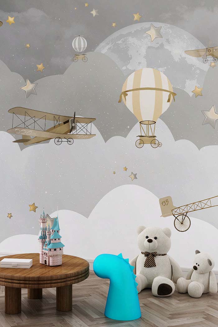 grey-kids-clouds-balloons-cart-wallpaper-wallpaper-detailed