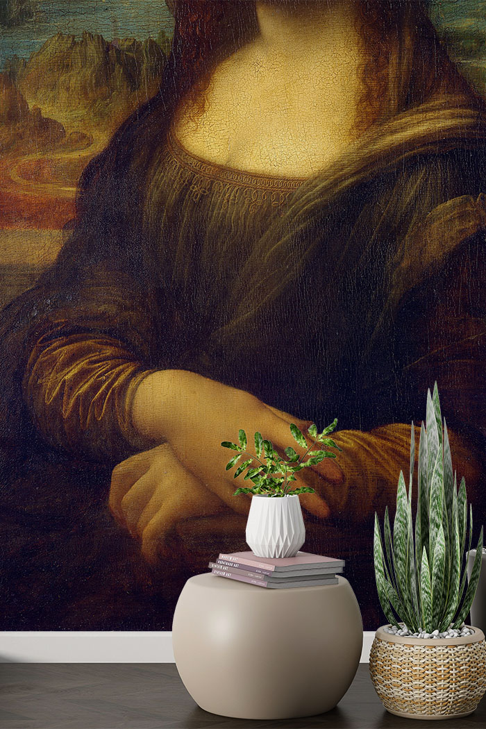 black-painting-Singular design large mural-with-side-table