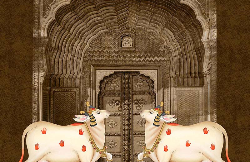 brown-indian-gate-pichwai-wallpaper-wallpaper-full-view